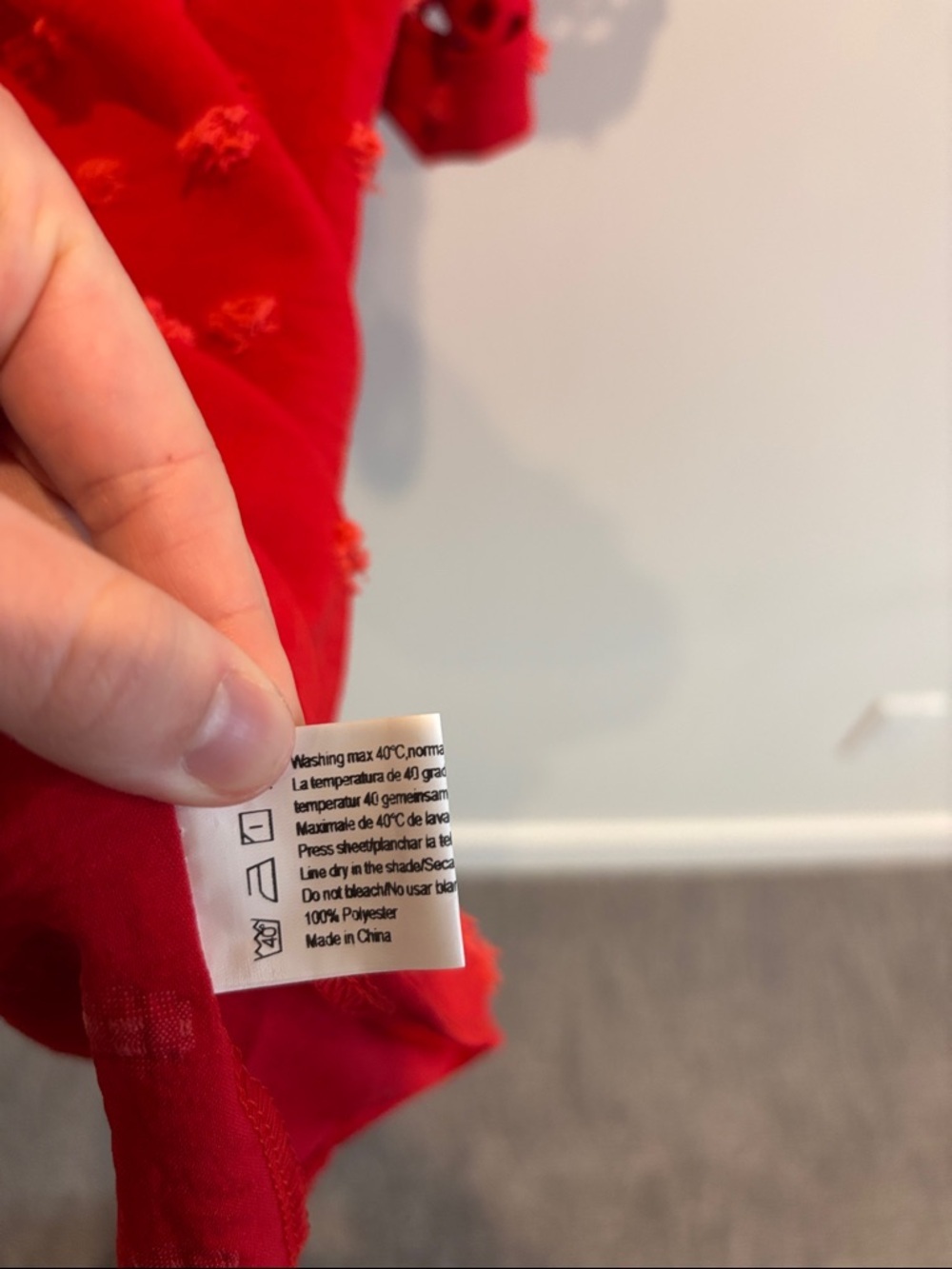 Red Textured Mini Dress - Picture 3 of 3